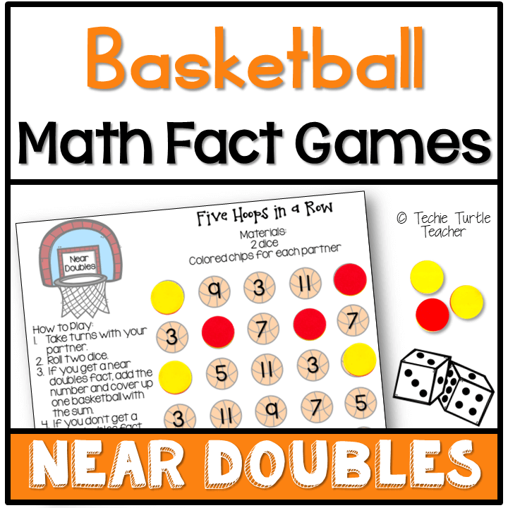 near doubles addition strategy - basketball math fact games