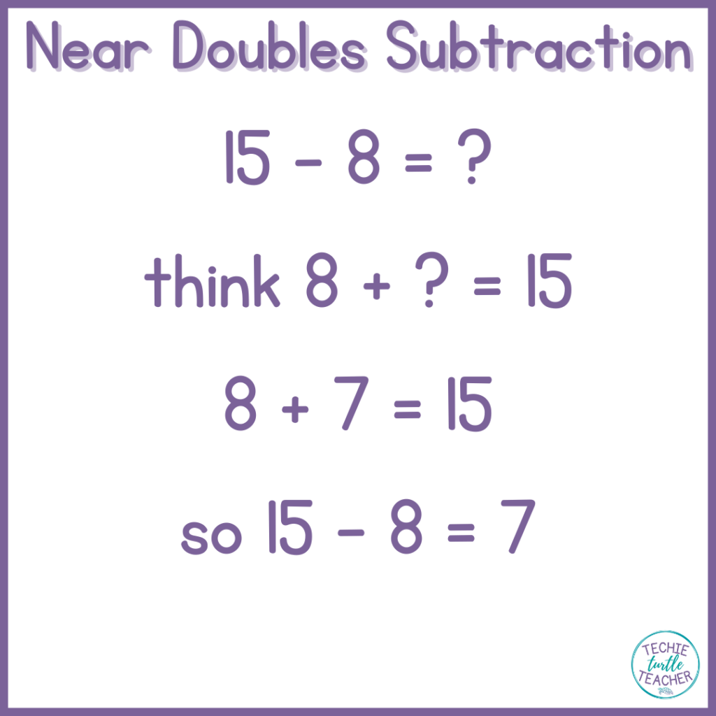 near doubles subtraction example