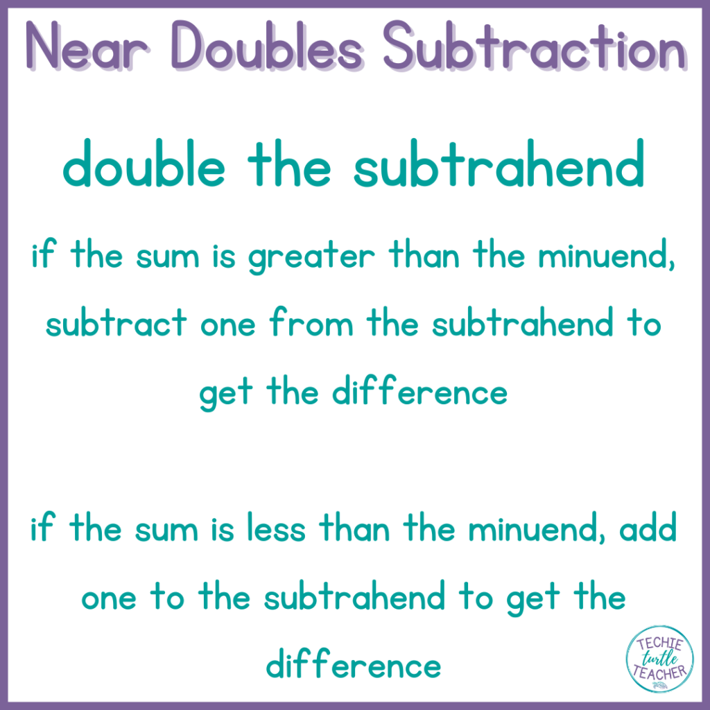 Near Doubles Subtraction Steps