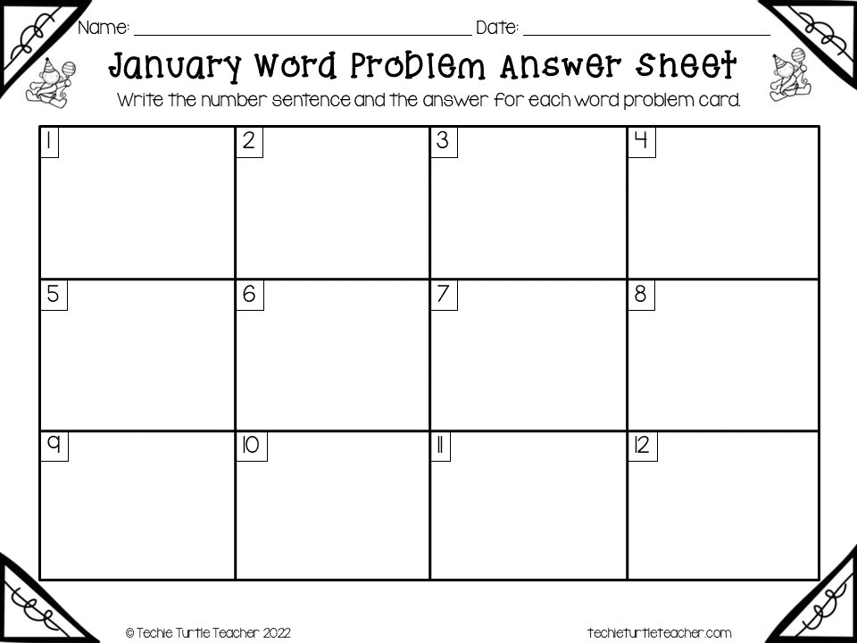 January answer sheet