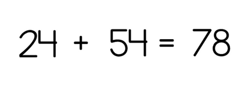 24 + 54 = 78