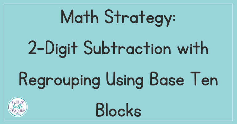 Subtraction with regrouping: 2-Digit Base Ten Strategy