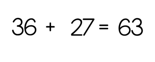 36 + 27 = 63