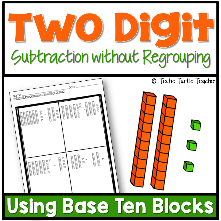 2-Digit Subtraction without Regrouping Using Base Ten Blocks