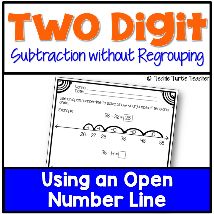 Two Digit Subtraction without Regrouping Using an Open Number Line