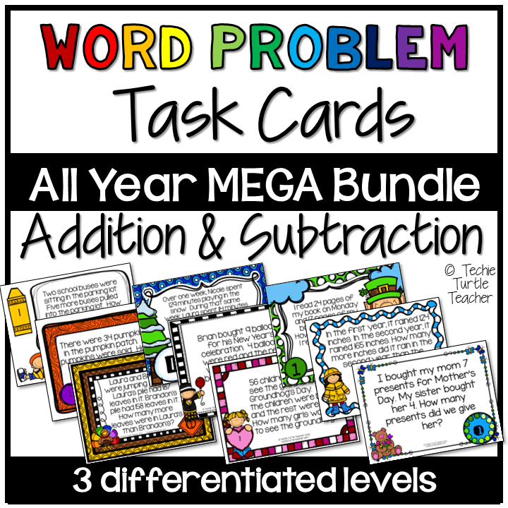 Word Problem Task Cards: All Year MEGA Bundle - Addition & Subtraction
