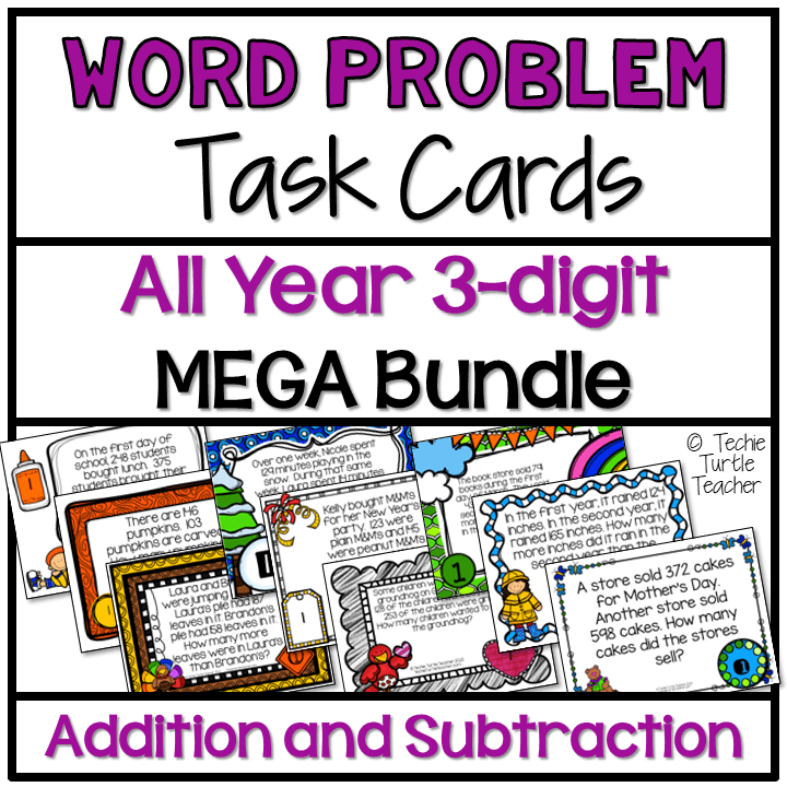 Word Problem Task Cards: 3-Digit