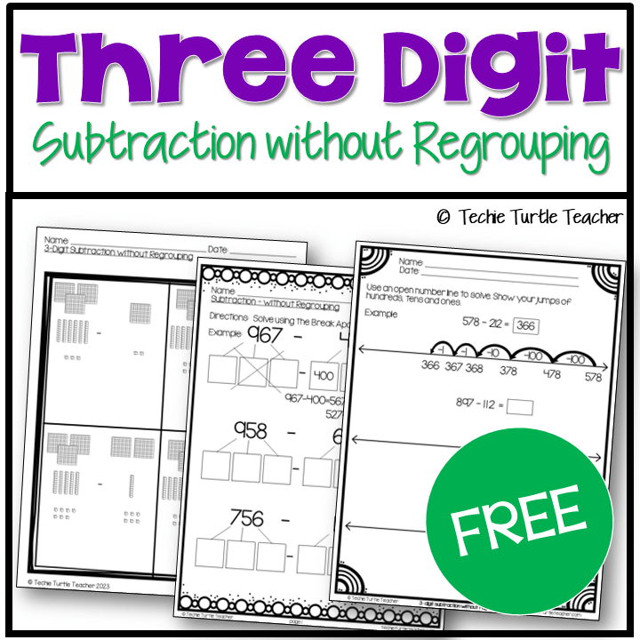 Three Digit Subtraction without Regrouping