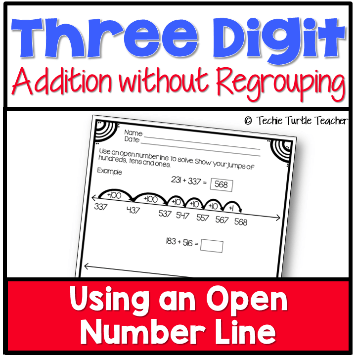3 digit addition open number line