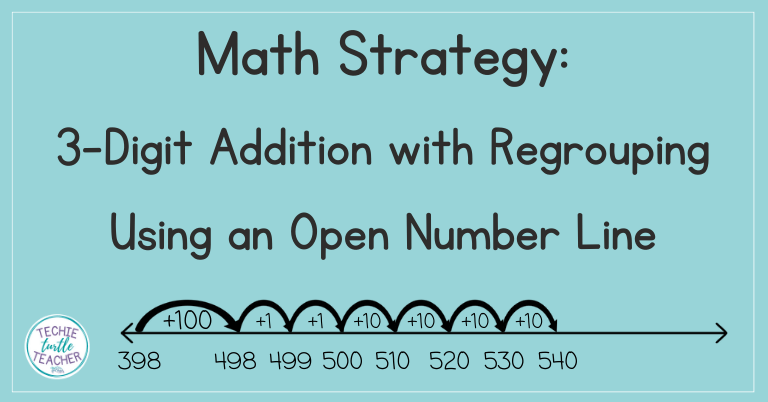 3 digit addition regrouping open number line