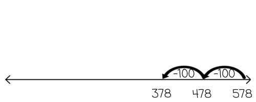 3 Digit Subtraction Open Number Line