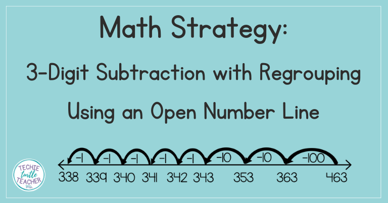 3 digit subtraction with regrouping number line