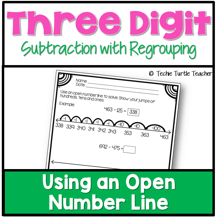 3 Digit Subtraction with Regrouping Number Line