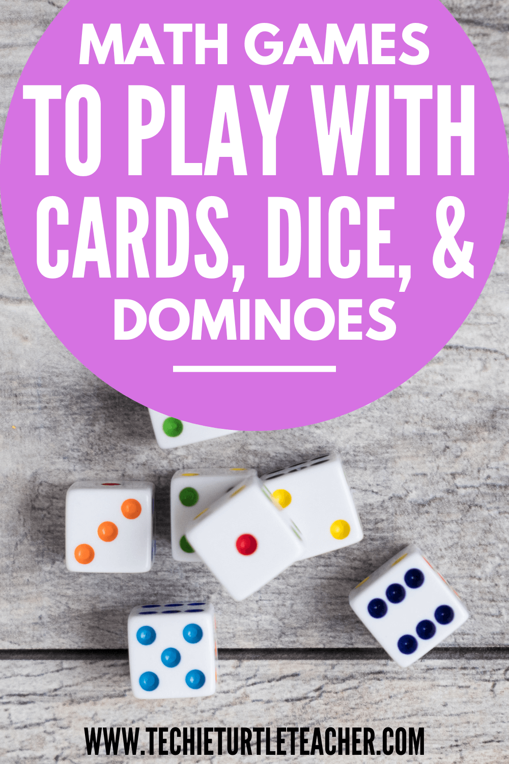 math games to play with cards, dice, and dominoes pinterest pin