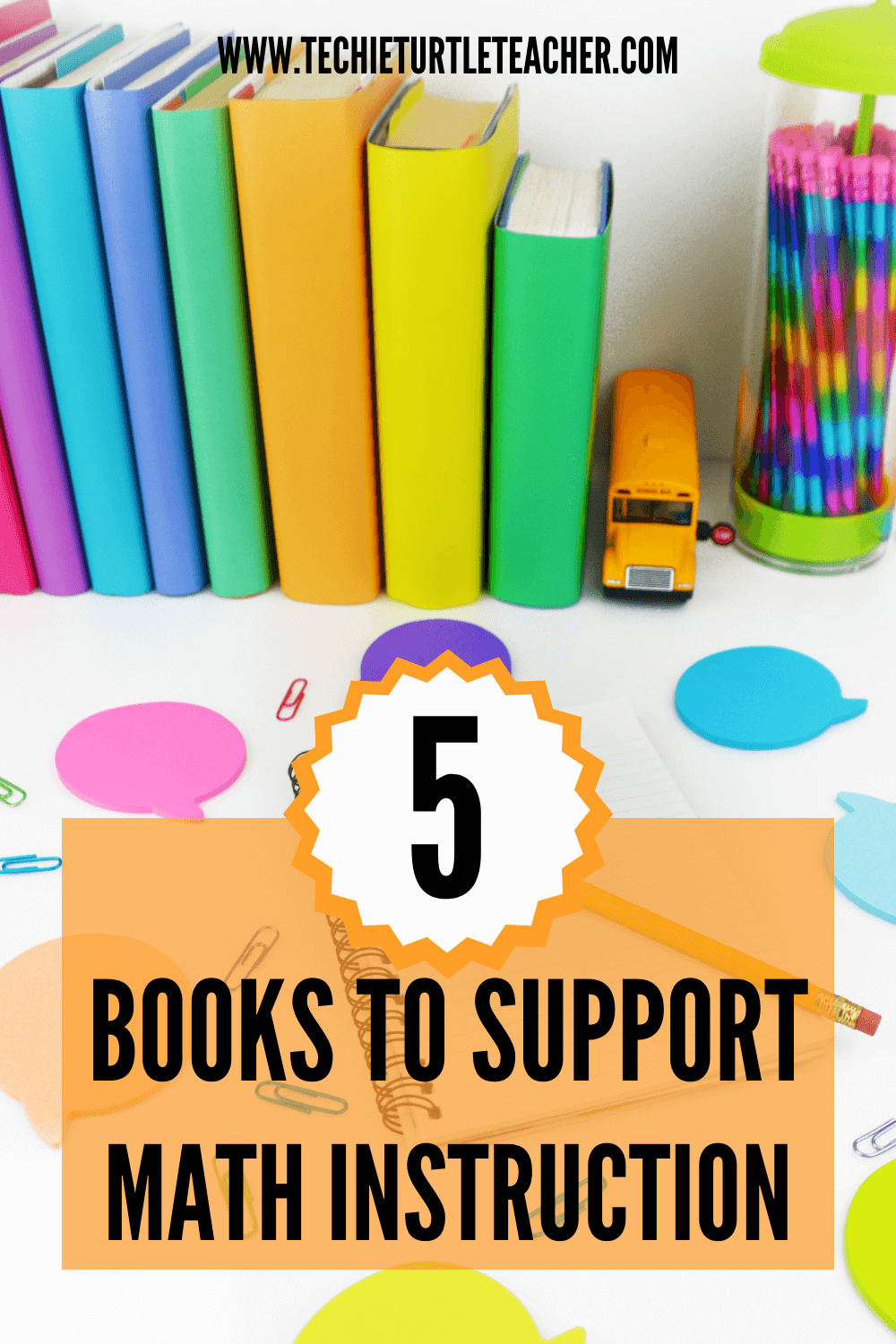 5 books to support math instruction pinterest pin