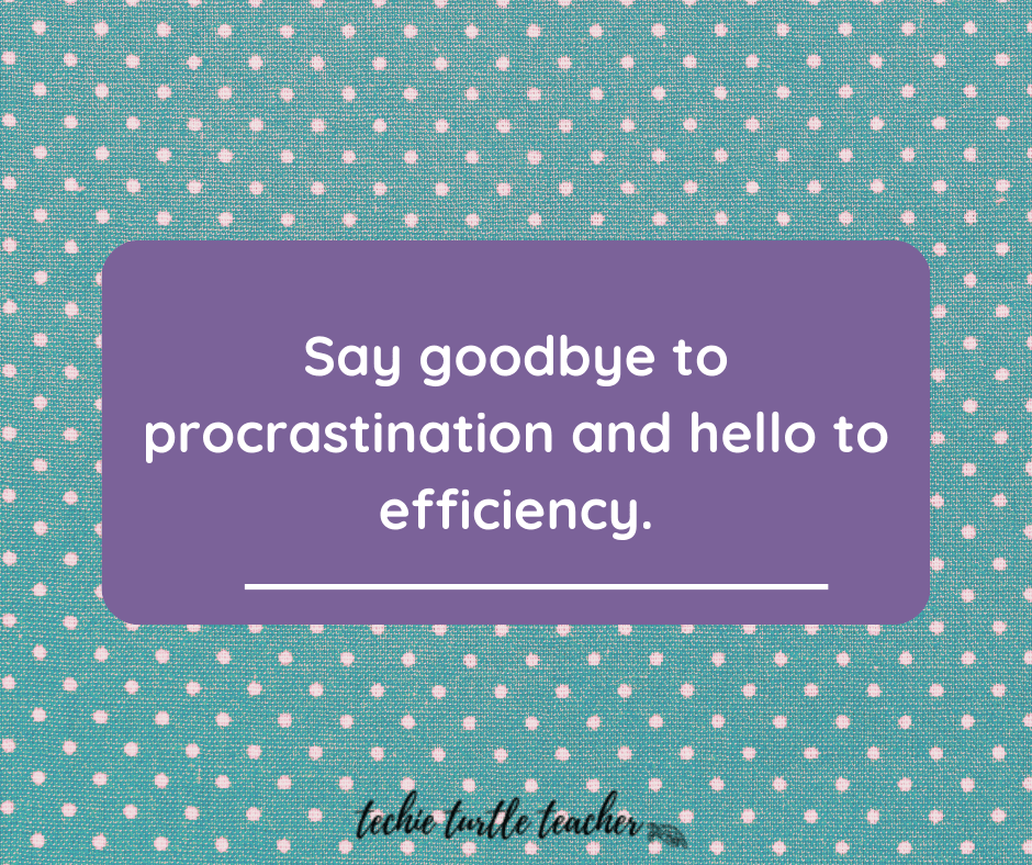 text: say goodbye to procrastination and hello to efficiency