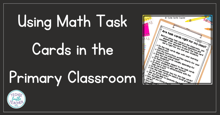 using math task cards in primary classroom
