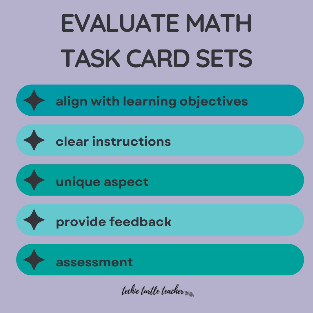 evaluate math task card sets