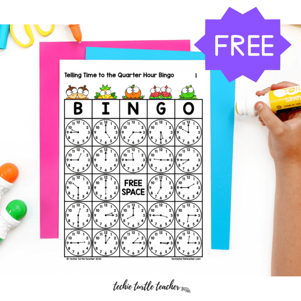 Telling Time Bingo Free Sample