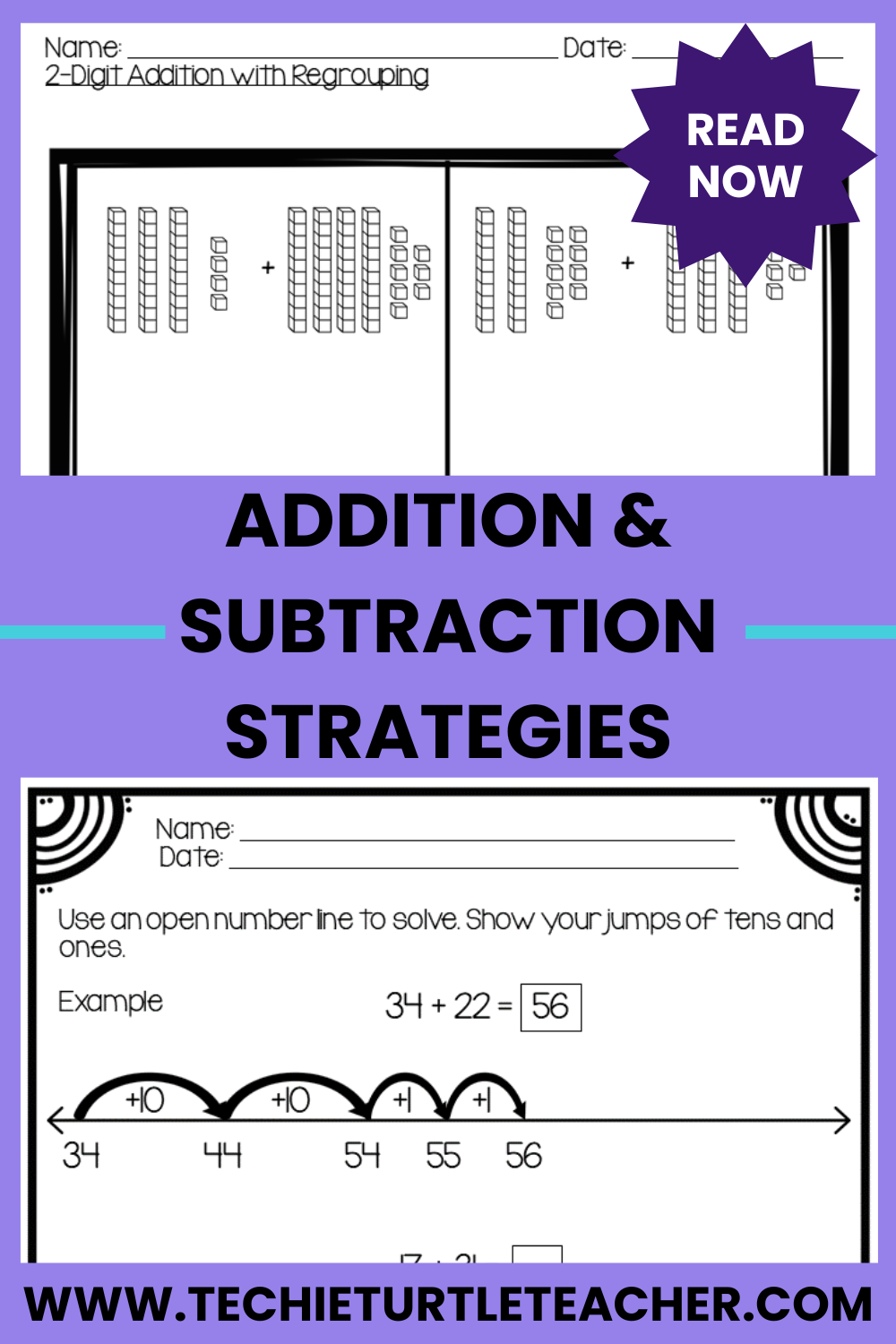 addition and subtraction strategies skills worksheets pinterest pin