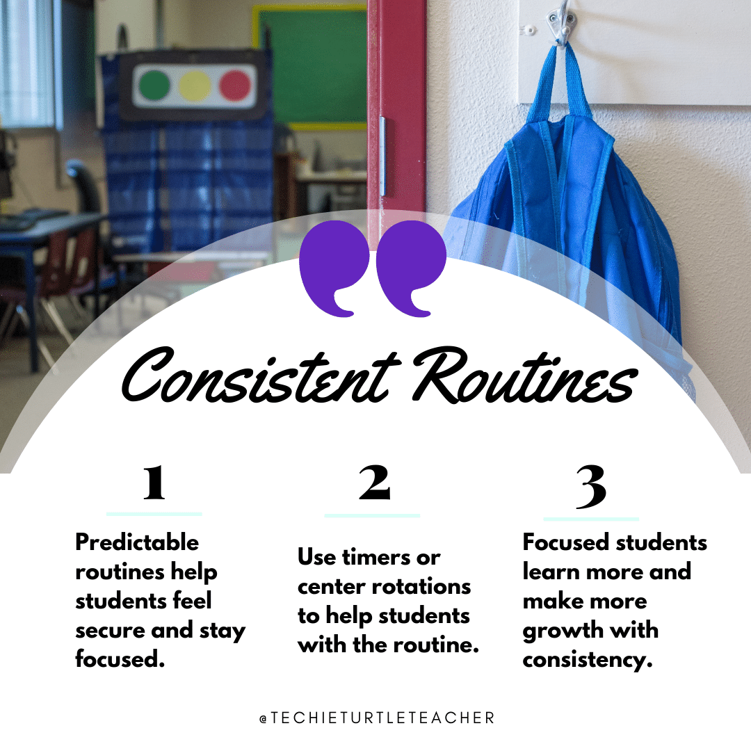 set consistent routines for managing math centers