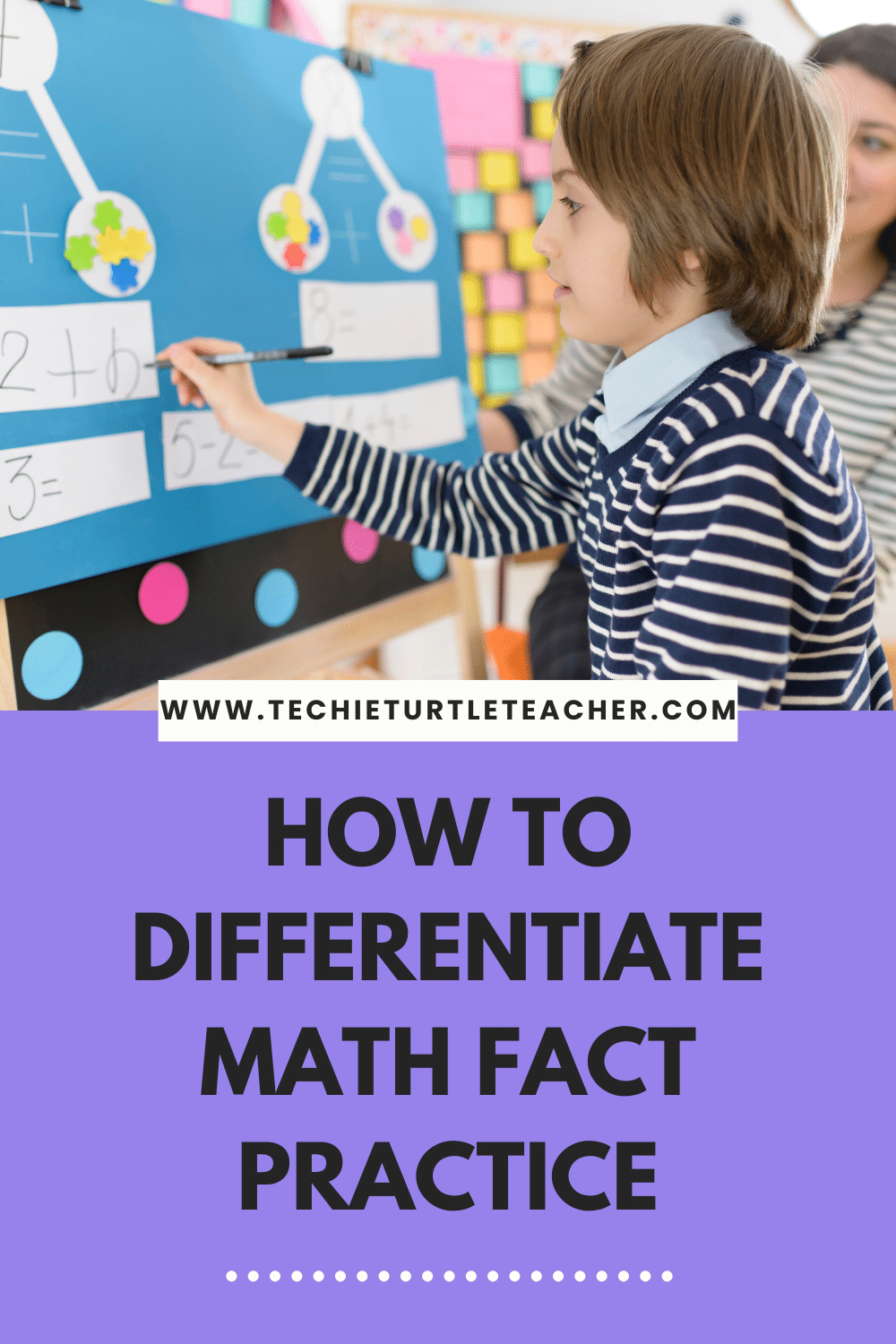 how to differentiate math fact practice pinterest pin