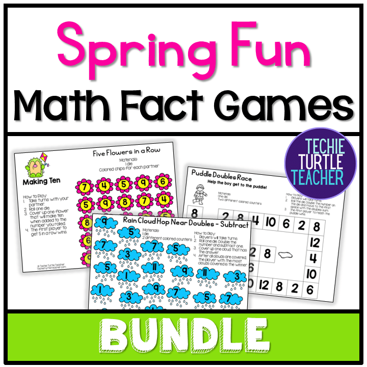 Spring Fun Math Fact Games Bundle