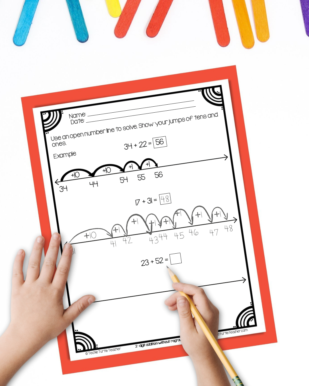 addition open number line example