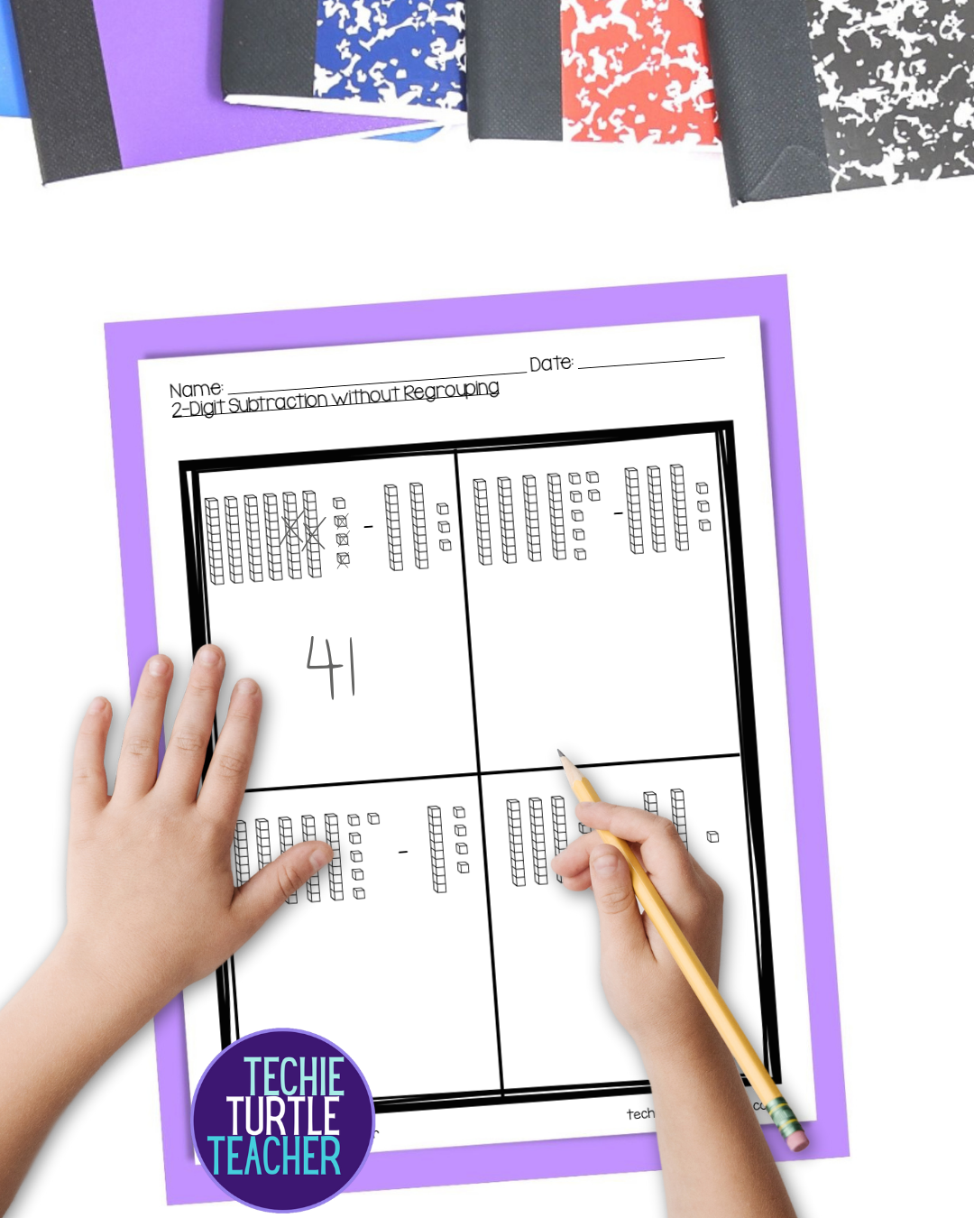 subtraction without regrouping using base ten blocks example