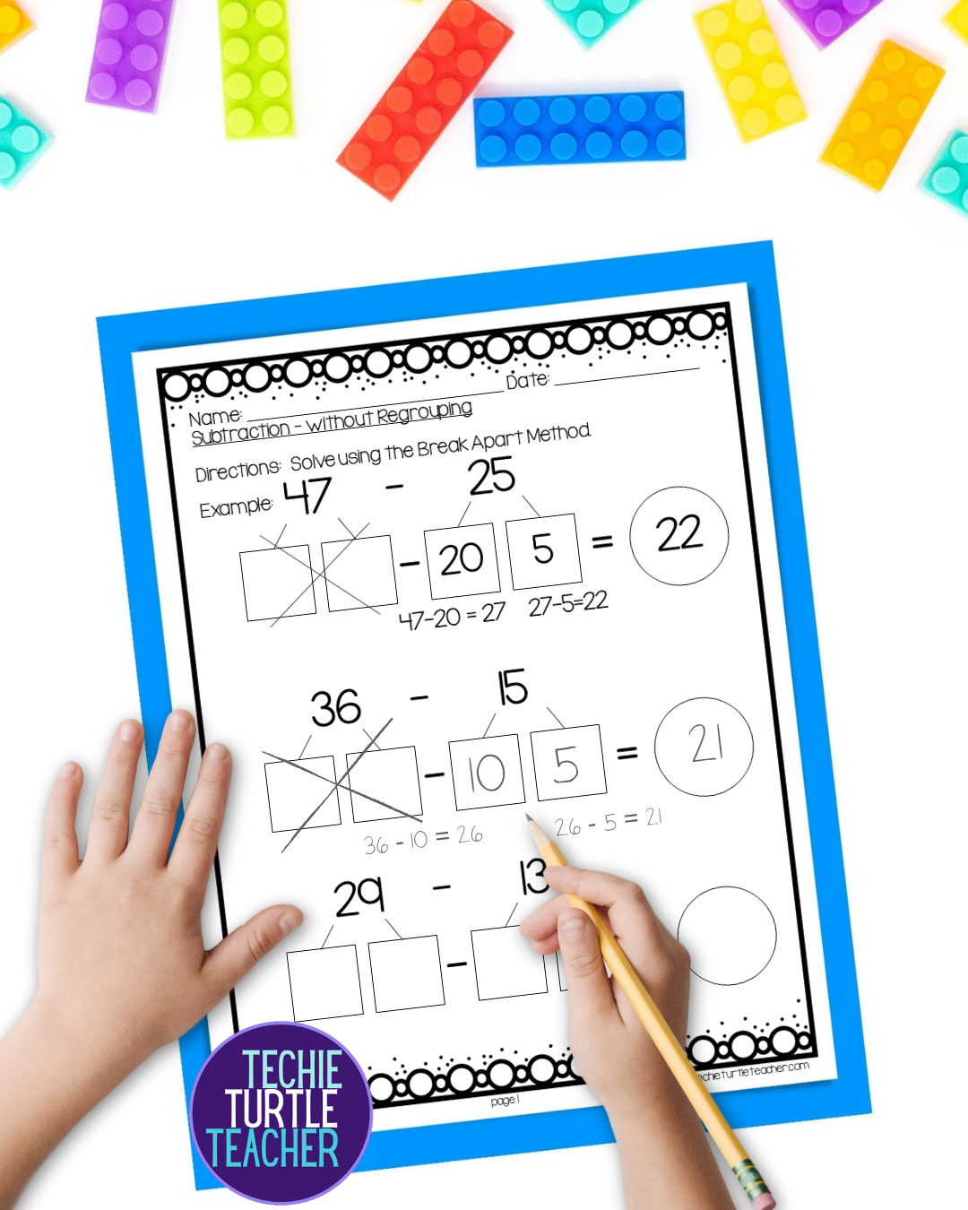 subtract double digits without regrouping break apart strategy